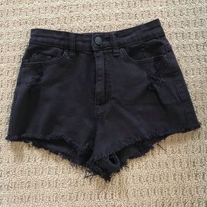 BDG High Rise Cheeky Black Distressed Shorts